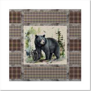 Plaid Bear Quilt A Posters and Art